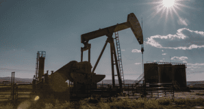 Oilfield service crew working at a well site
