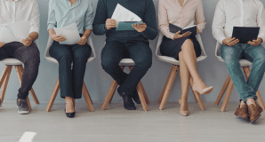 Staffing agency workers on a light industrial floor