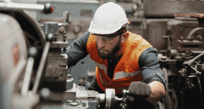 Worker on a manufacturing production floor
