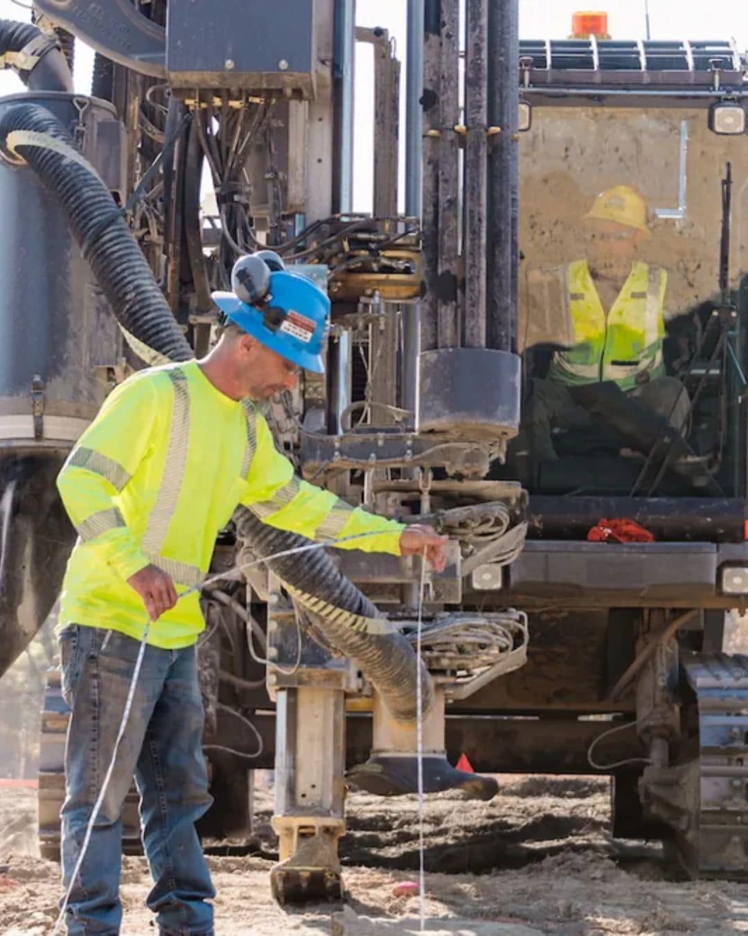 Drill operator working at a drilling rig